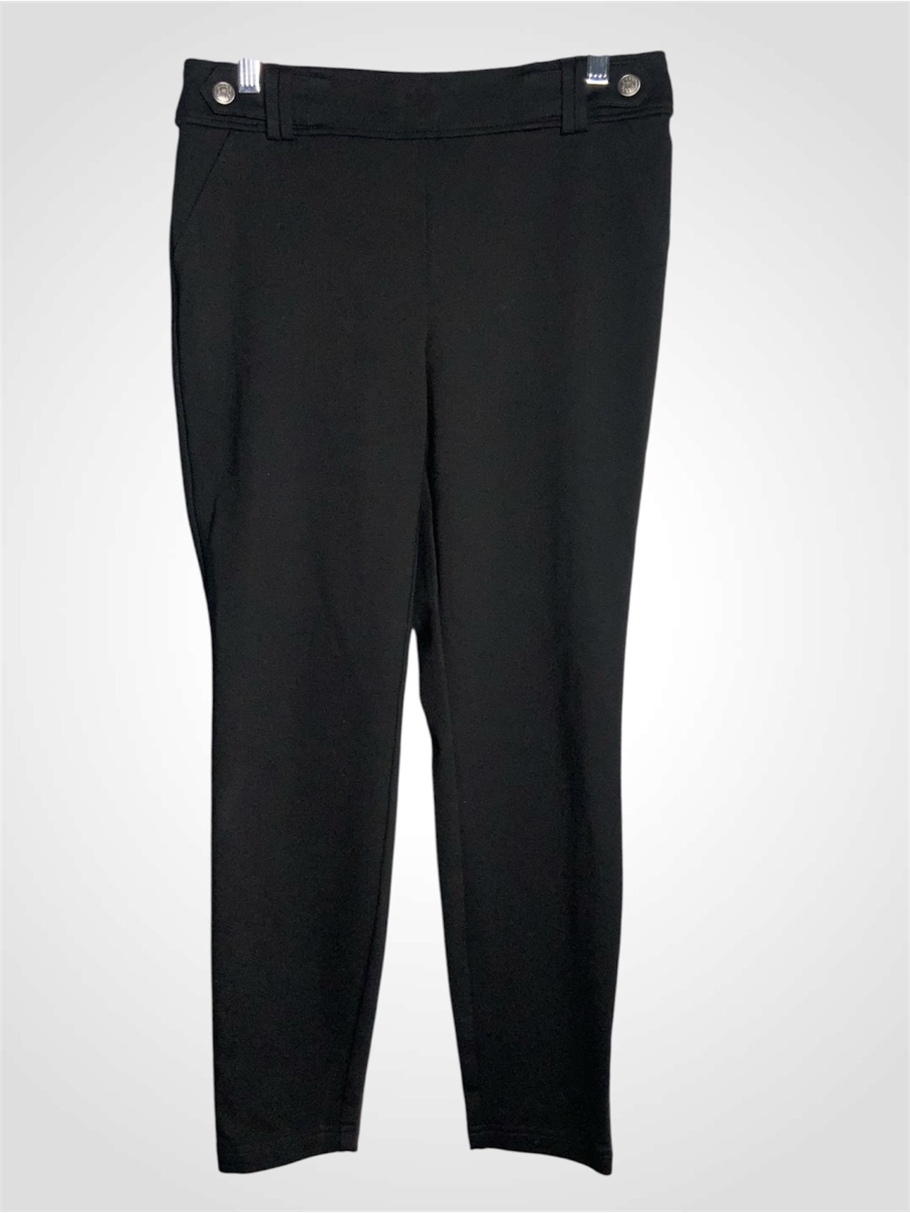 Soho Black Slim Ponte Ankle Stretch Knit Pants Medium